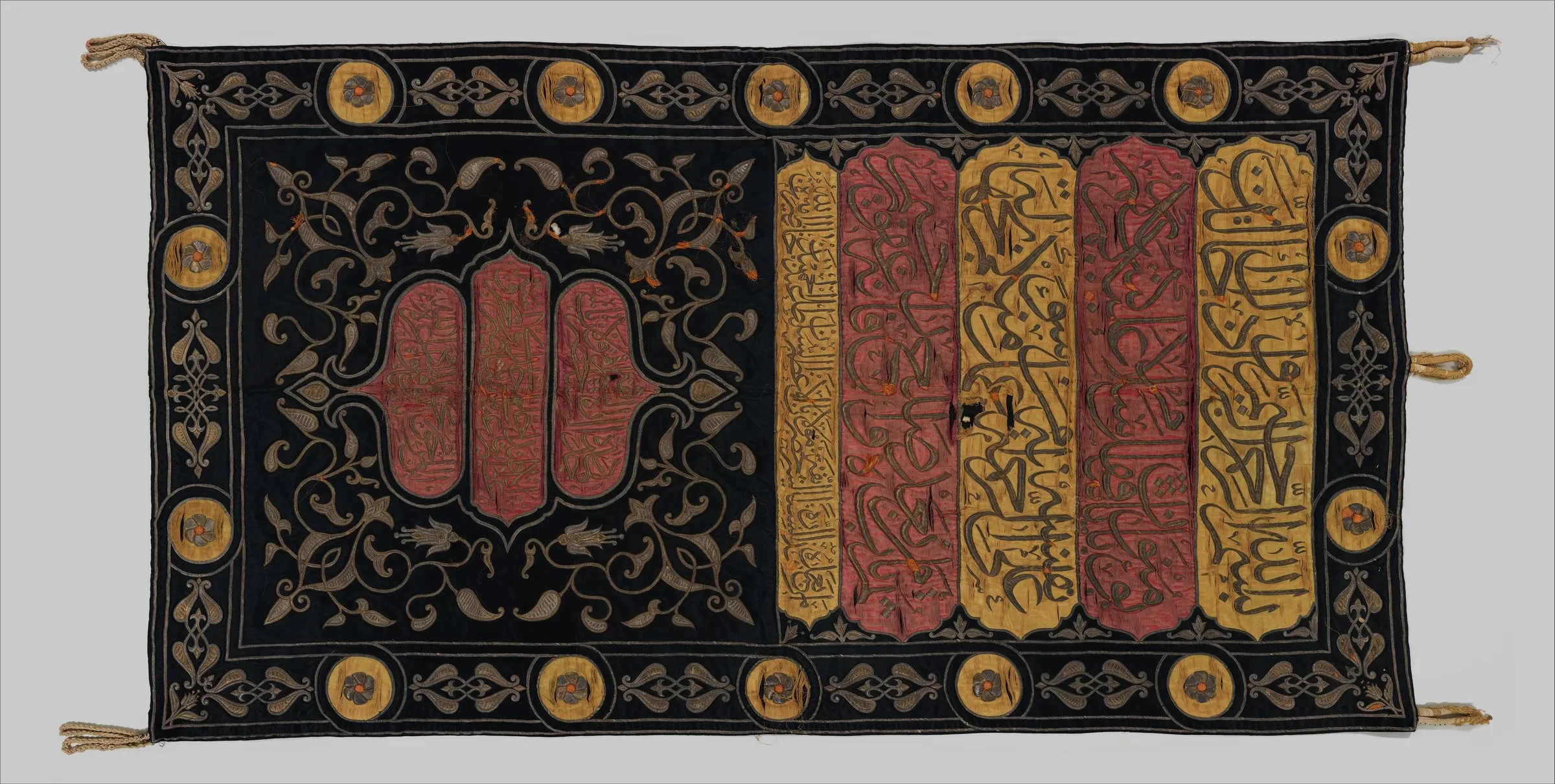 Curtain of the Ka’ba. Silk embroidered with silver and silver-gilt thread.